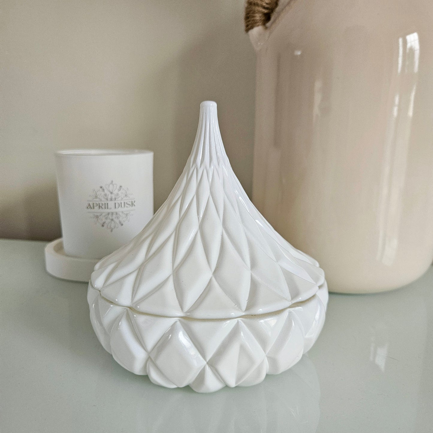 Teardrop Candle : Blanc